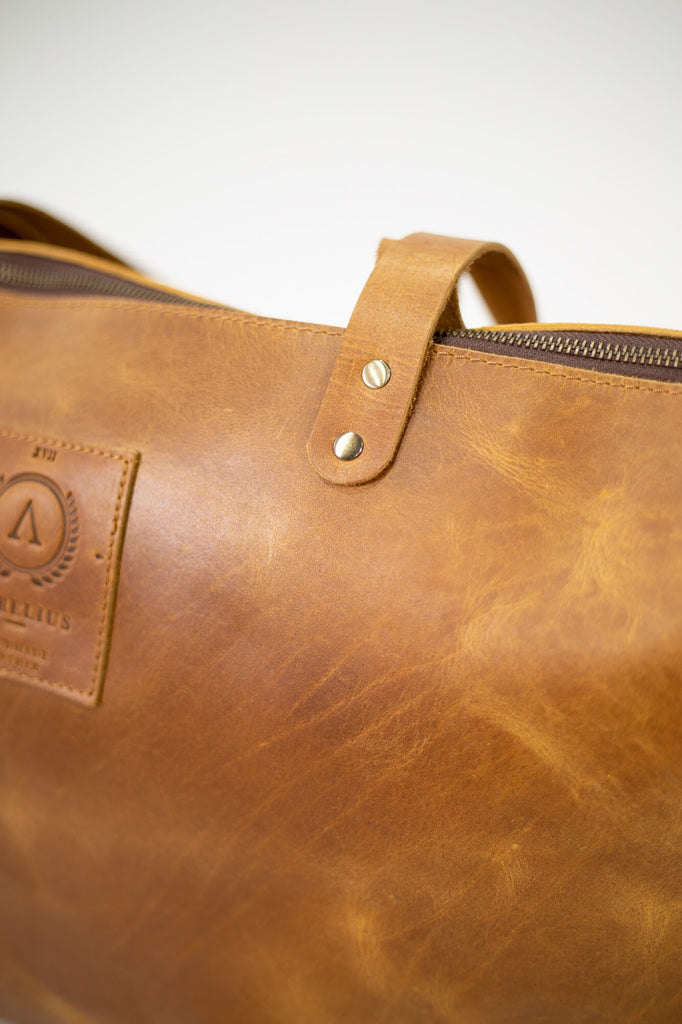 Kelki Light Tan Leather Tote Bag - Aurelius Leather