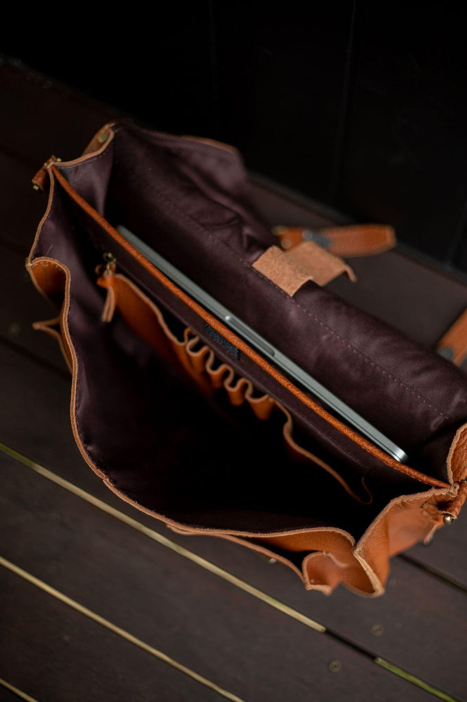 Hector Leather Laptop Bag - Aurelius Leather