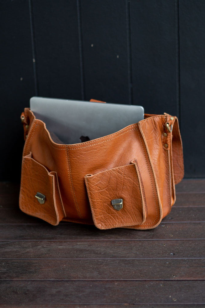Hector Leather Laptop Bag - Aurelius Leather