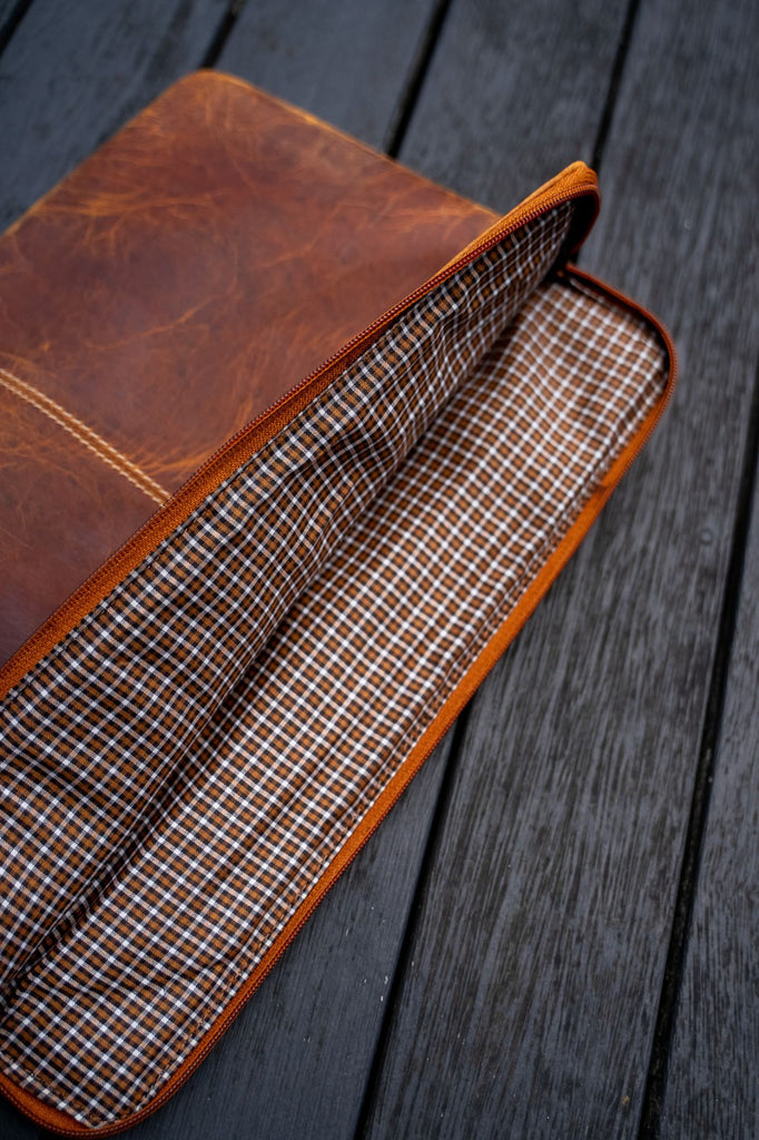 Hunter Tan Leather Laptop Sleeve - Aurelius Leather