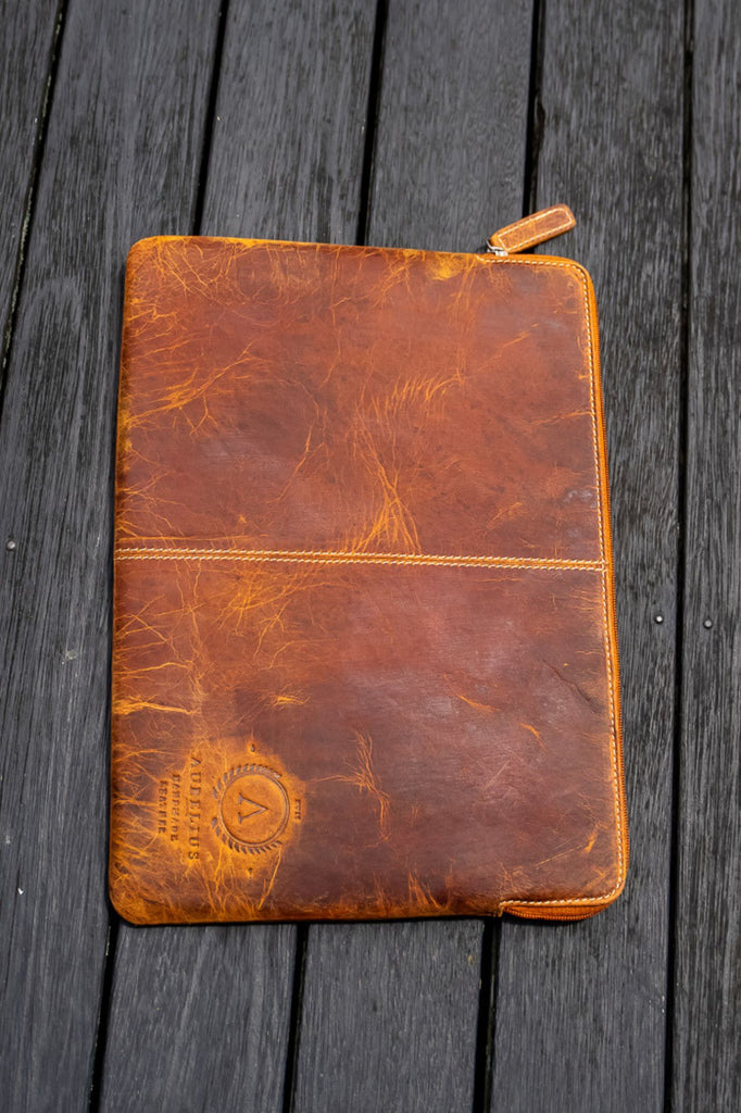 Hunter Tan Leather Laptop Sleeve - Aurelius Leather