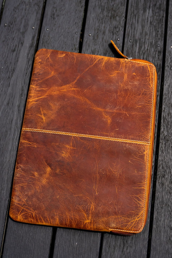 Hunter Tan Leather Laptop Sleeve - Aurelius Leather