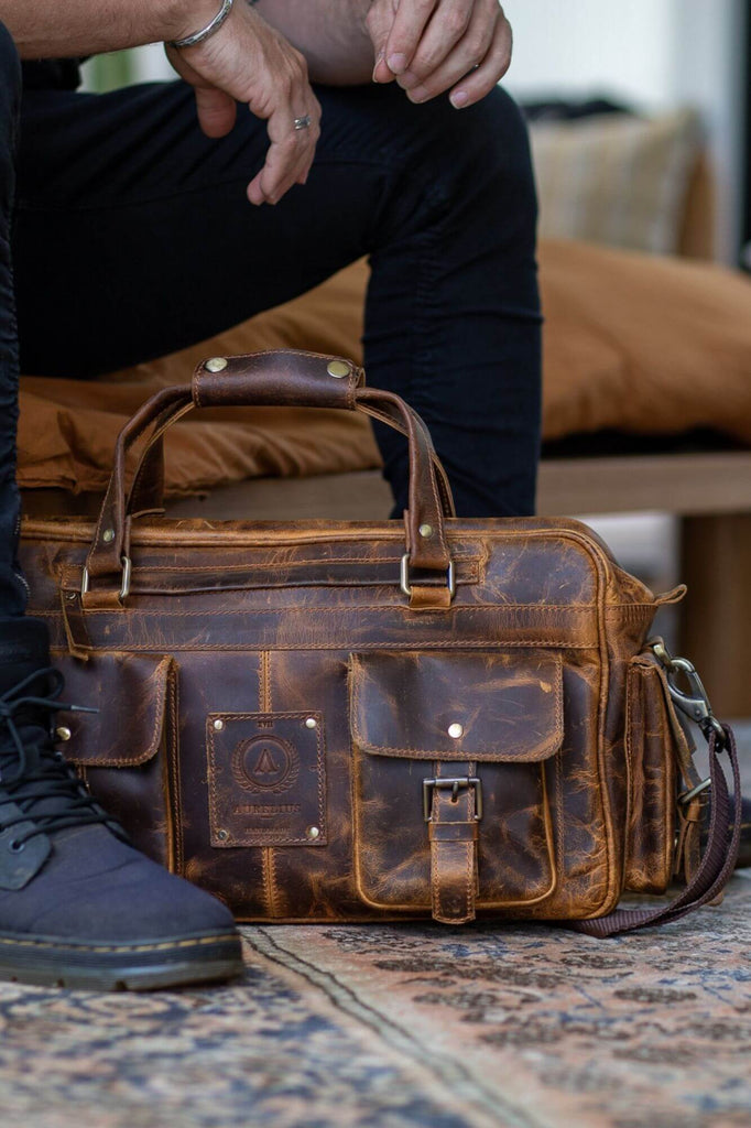 Wright Pilot Leather Laptop Bag - Aurelius Leather