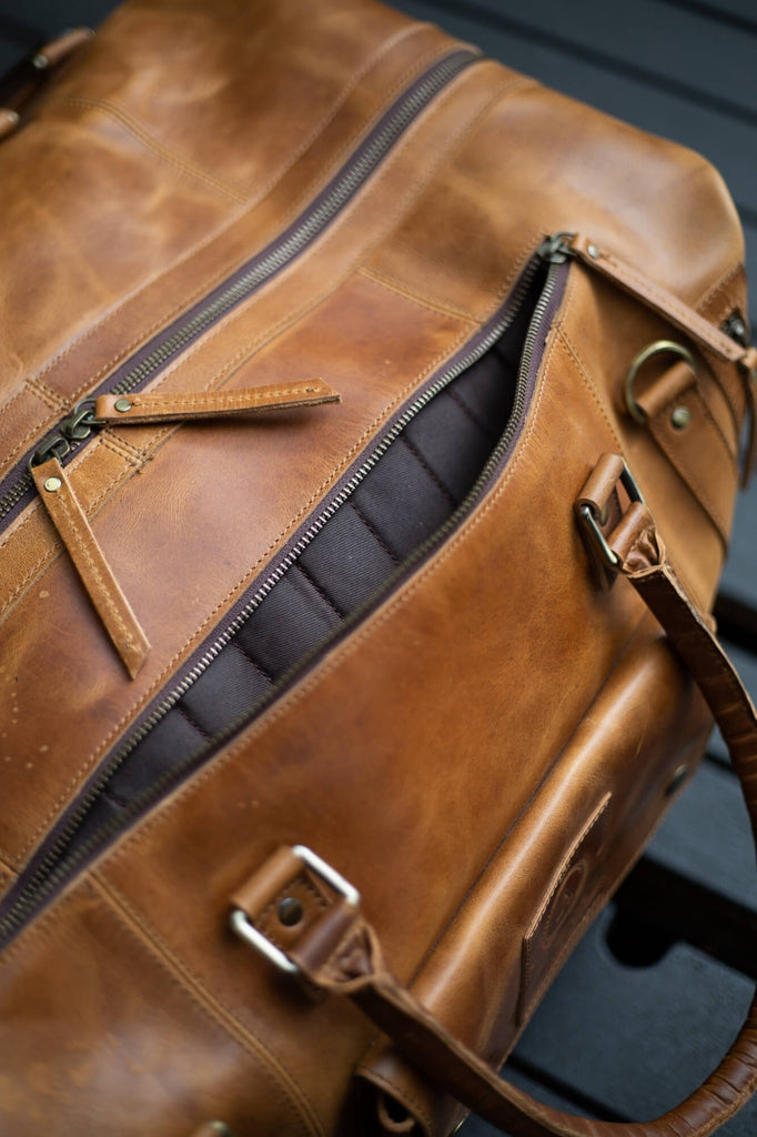 Cali Light tan Travel leather bag - Aurelius Leather