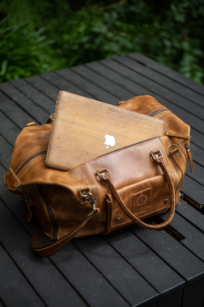 Cali Light tan Travel leather bag - Aurelius Leather