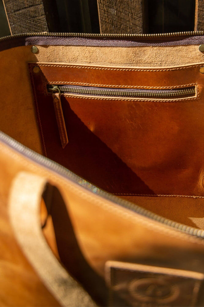 Kelki Light Tan Leather Tote Bag - Aurelius Leather