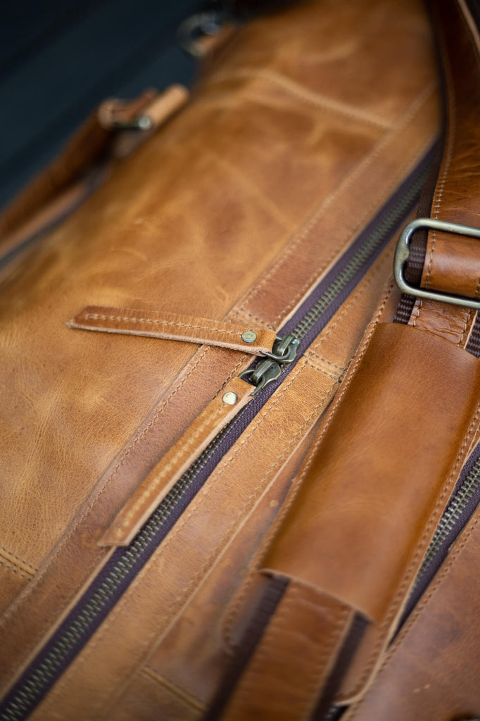 Cali Light tan Travel leather bag - Aurelius Leather