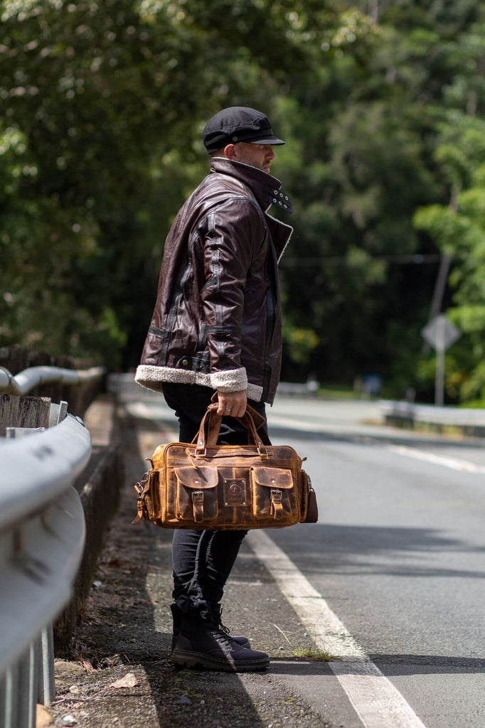 Wright Pilot Leather Laptop Bag - Aurelius Leather