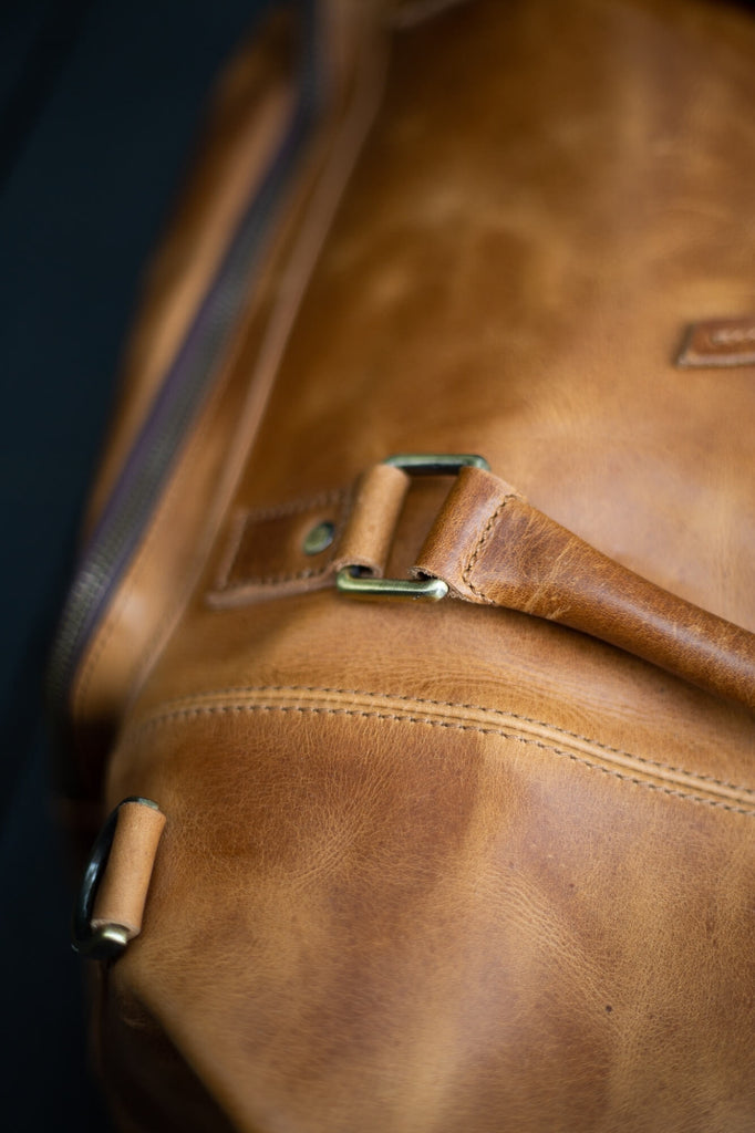 Cali Light tan Travel leather bag - Aurelius Leather