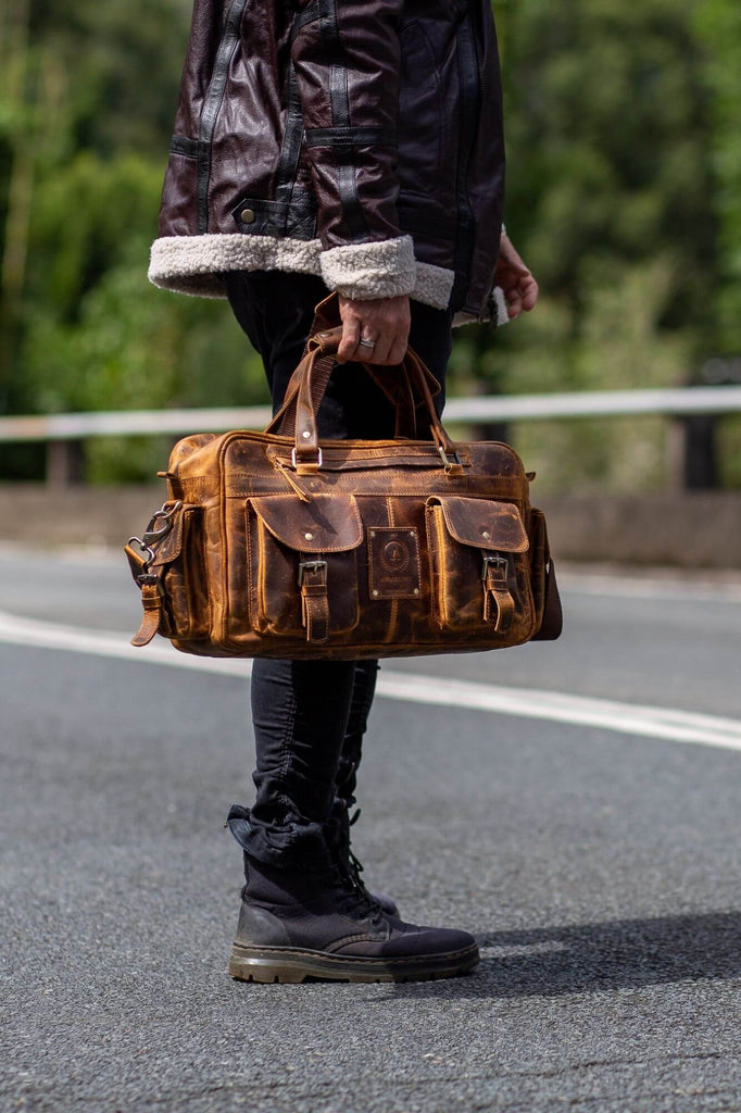 Wright Pilot Leather Laptop Bag - Aurelius Leather