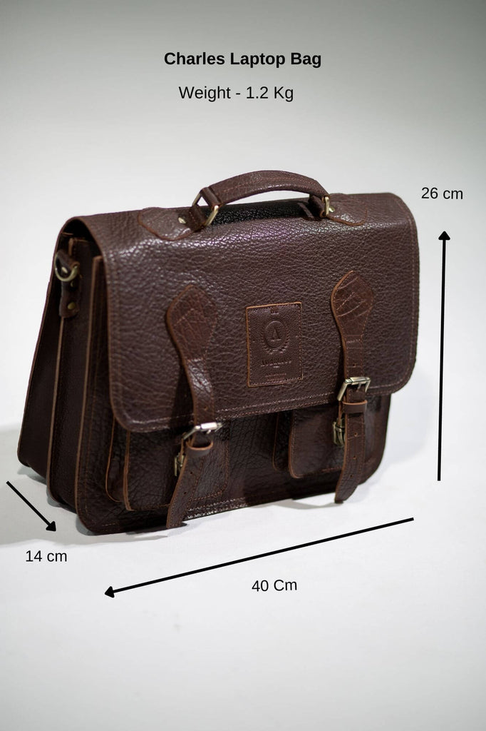 Charles Leather Laptop Bag - Aurelius Leather