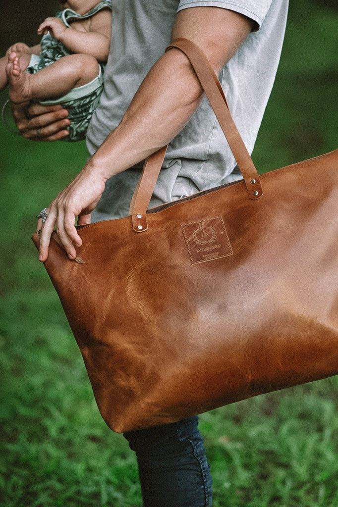 Kelki Light Tan Leather Tote Bag - Aurelius Leather