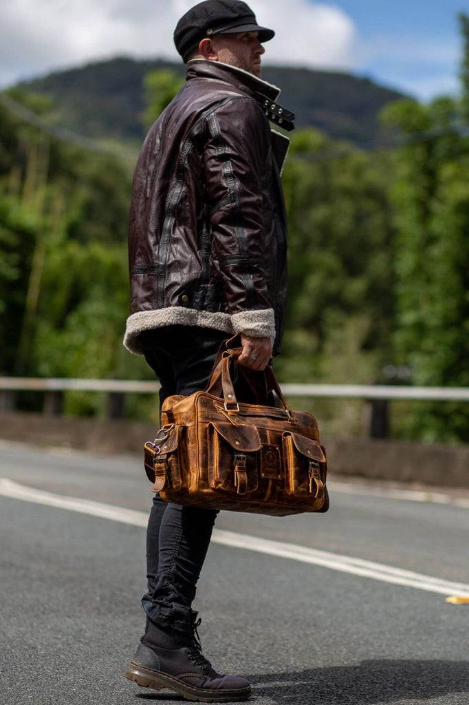 Wright Pilot Leather Laptop Bag - Aurelius Leather