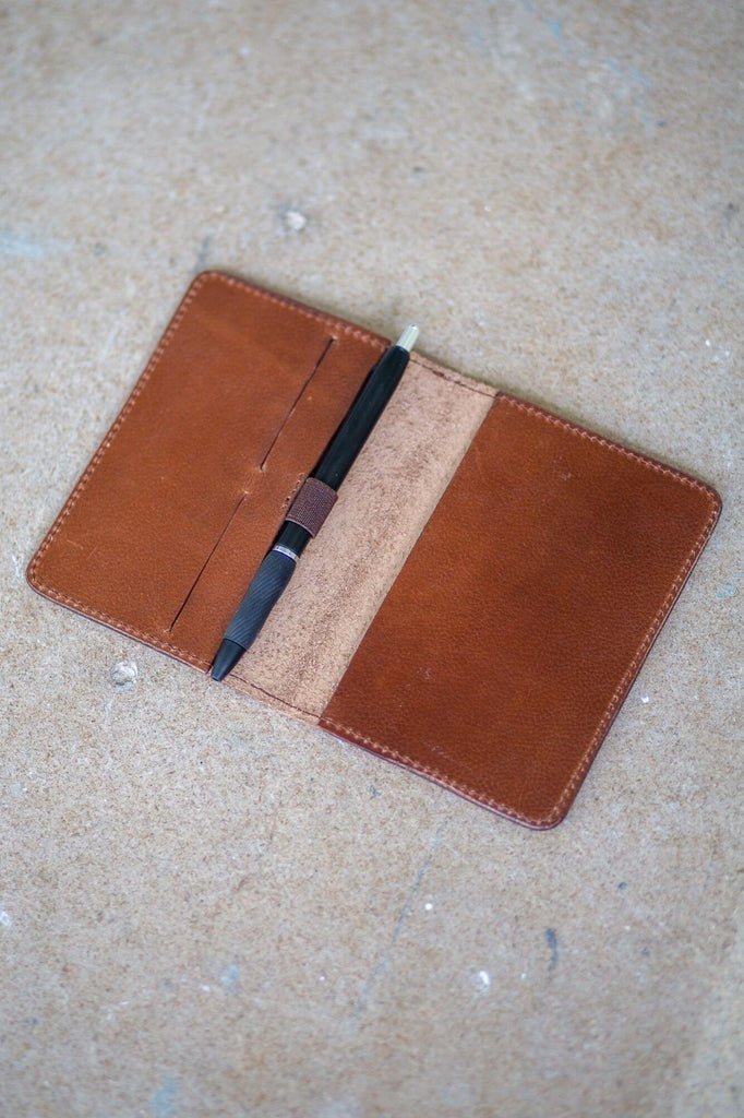 Tan Leather Passport and Card Holder - Aurelius Leather