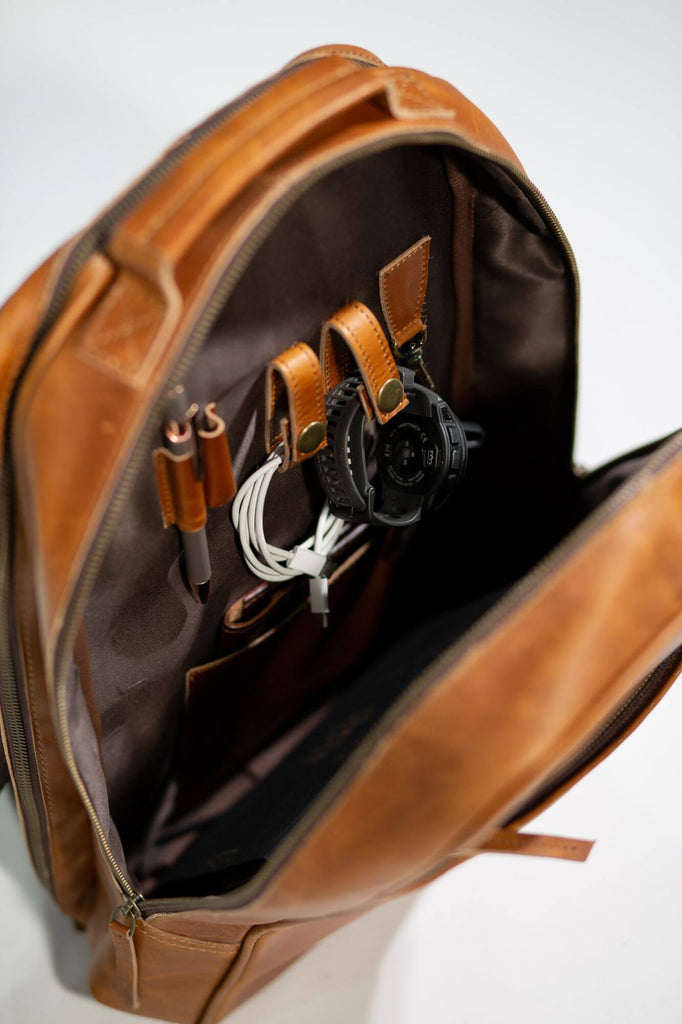 Hunter Leather Tan Backpack - Aurelius Leather