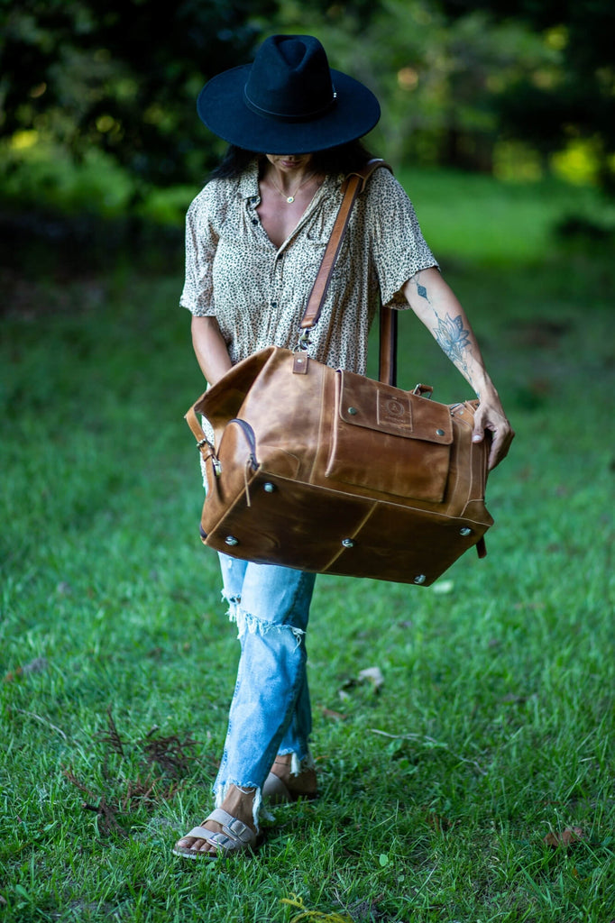 Cali Light tan Travel leather bag - Aurelius Leather