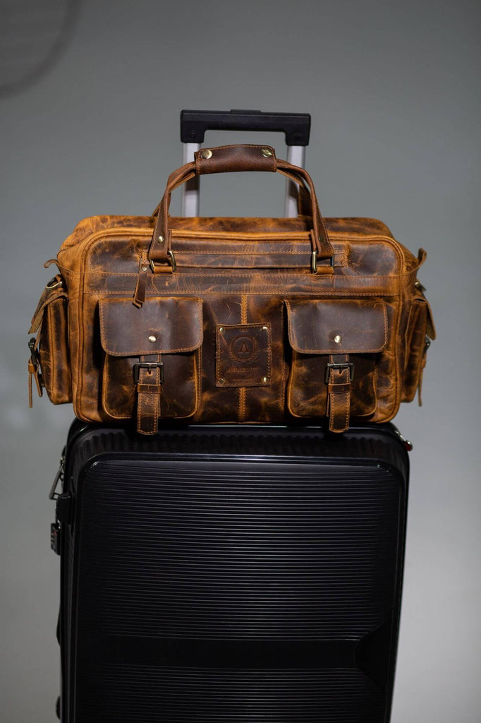 Wright Pilot Leather Laptop Bag - Aurelius Leather