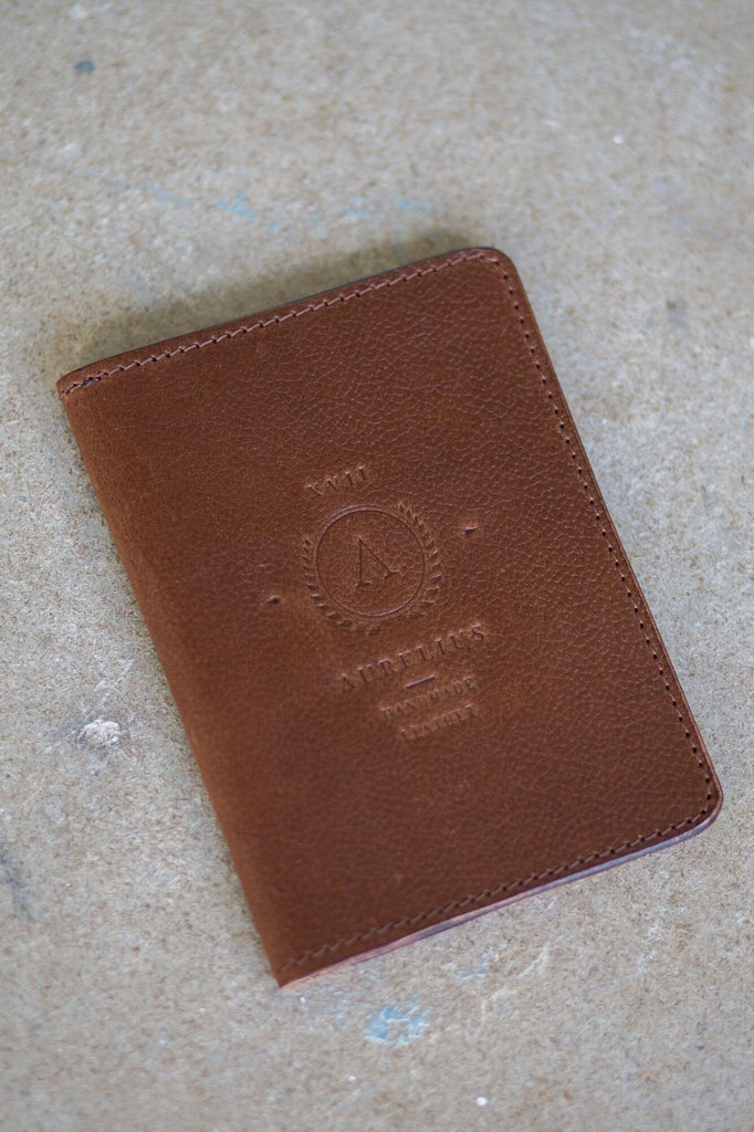 Tan Leather Passport and Card Holder - Aurelius Leather