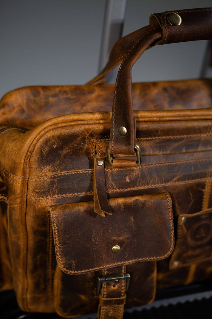 Wright Pilot Leather Laptop Bag - Aurelius Leather