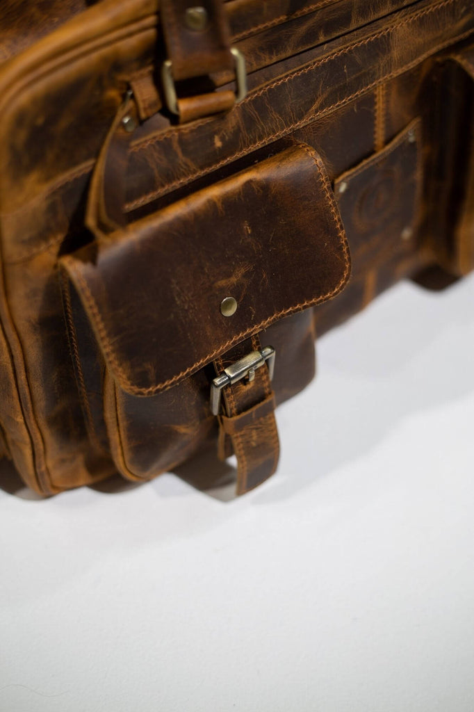 Wright Pilot Leather Laptop Bag - Aurelius Leather