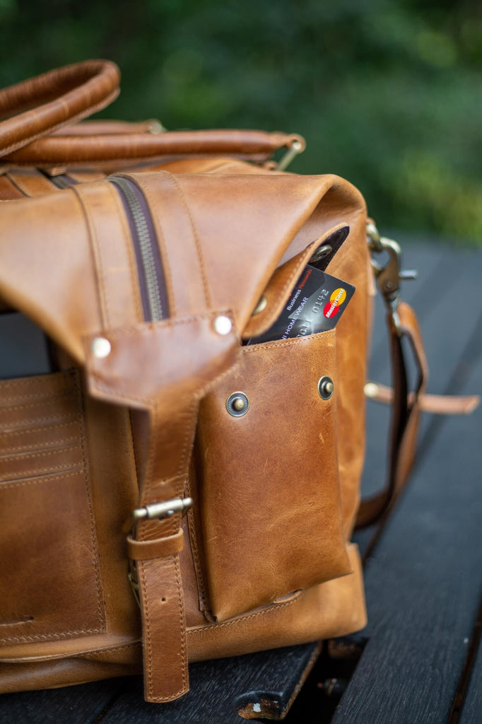 Cali Light tan Travel leather bag - Aurelius Leather