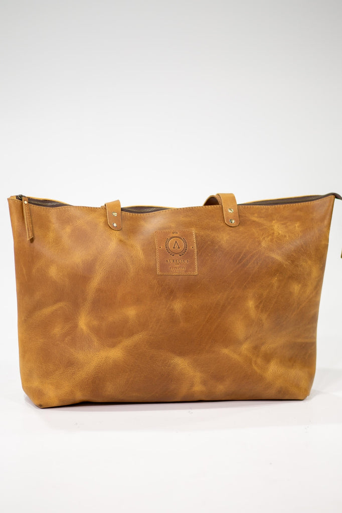 Kelki Light Tan Leather Tote Bag - Aurelius Leather