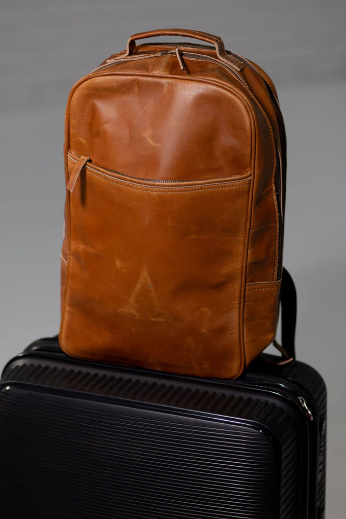 Hunter Leather Tan Backpack - Aurelius Leather