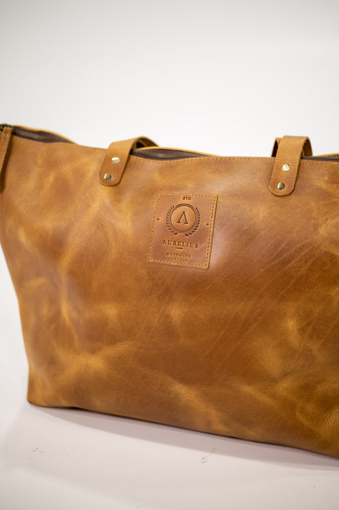 Kelki Light Tan Leather Tote Bag - Aurelius Leather