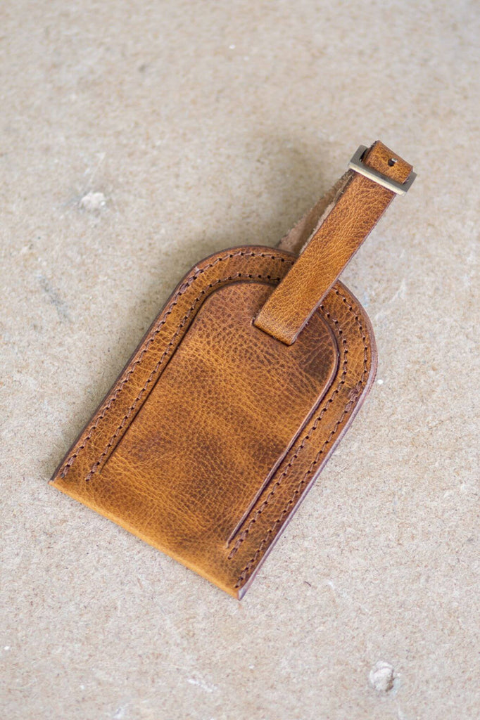 Luggage Tag Crunchy Tan - Aurelius Leather