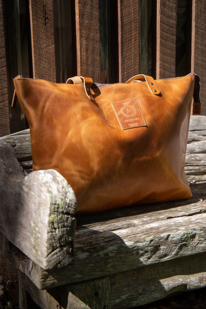 Kelki Light Tan Leather Tote Bag - Aurelius Leather