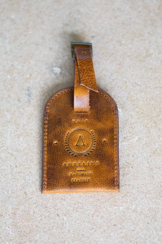 Luggage Tag Crunchy Tan - Aurelius Leather