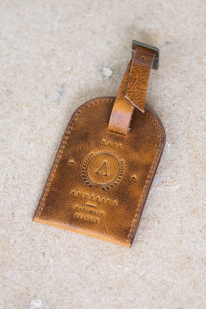 Luggage Tag Crunchy Tan - Aurelius Leather